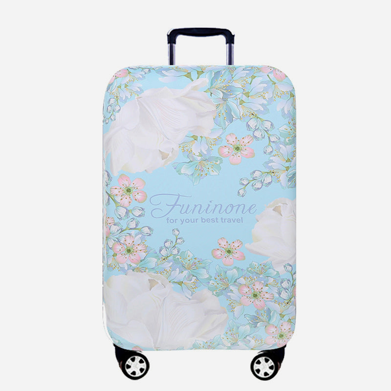 Elastic Polyester Luggage Cover Thicken Floral Protective Cover For Travel