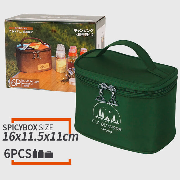 Storage Bag For Outdoor Camping BBQ Mini Spice Bottle Set
