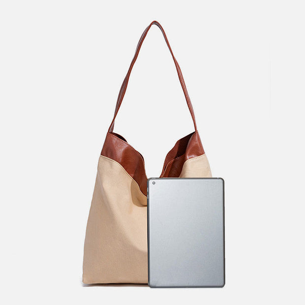 Canvas Tote Bag Set Wide Single Shoulder Bag For Women