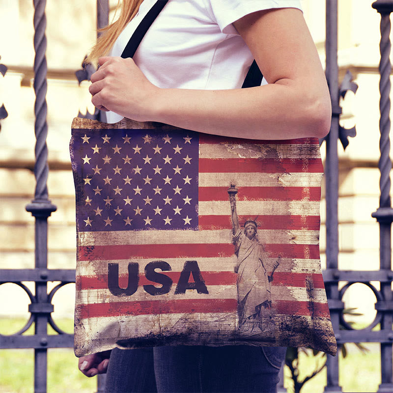 Tote For Women American Flag Printing Multiple Pattern Shoulder Bag