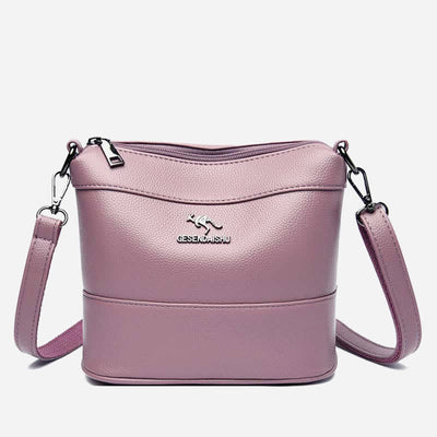 Leather Bucket Bag for Women Small Shoulder Bag with Crossbody Strap