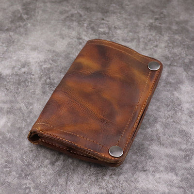 Retro Vertical Multi-slot Handmade Wallet Card Case