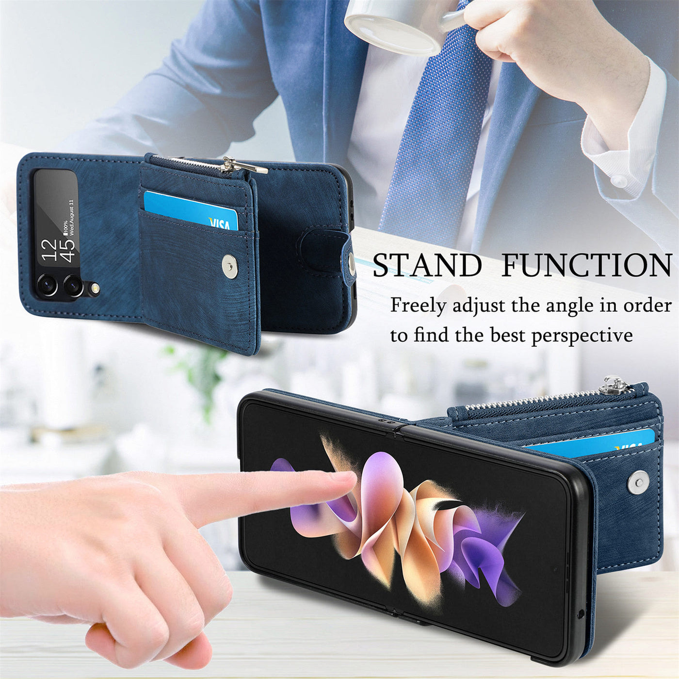 Phone Case For Z Flip5 2 In 1 Detachable Samll Wallet