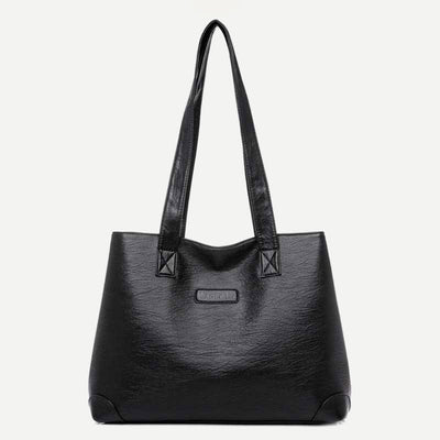 Women's Double Compartment Soft Faux Leather Tote Handbag Shoulder Bag Purse