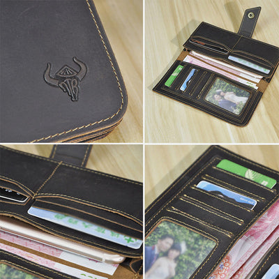 Long Wallet With Chain Large Capacity Money Clip For Men