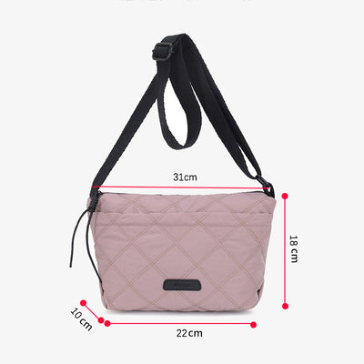 Checkered Crossbody Bag For Women Waterproof Bright Color Nylon Purse