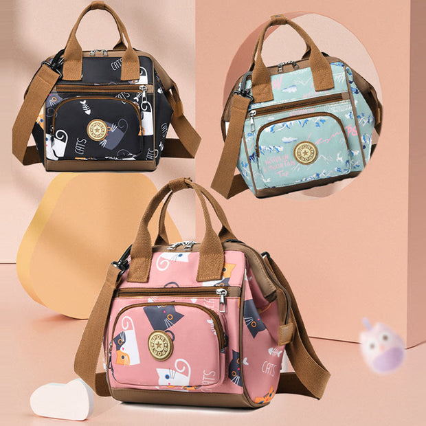 Cute Pattern Detachable Handbag Multifunctional Waterproof Oxford Mommy Bag