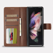 Clamshell Phone Case For Samsung Z Fold Card Holder Wallet Cellphone Protective Cover