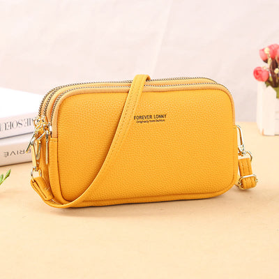 Triple Compartment Phone Bag For Women Large Space Crossbody Bag