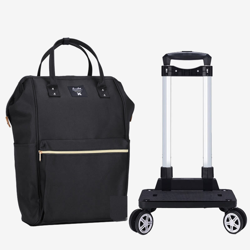 Detachable Rolling Tote Women Men Travel Folding Pull Rod Bag