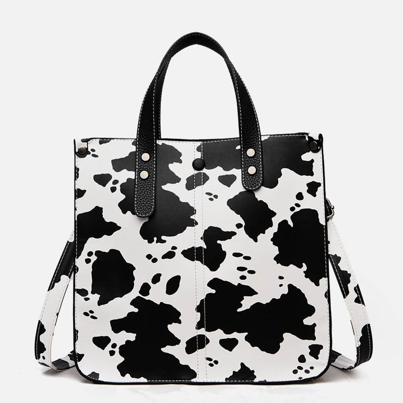 Leopard Print Tote Bag Set For Women Leather Handbag