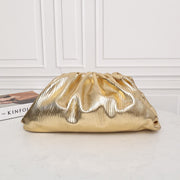Dumpling Clutch Crossbody Bag Cloud Sparkly Metallic Purse for Women