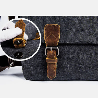 Men's Canvas Messenger Bag Retro Shoulder Crossbody Backpack Bags Purse