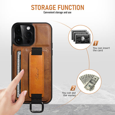 Phone Case With Wrist Strap Protective Pu Leather Case