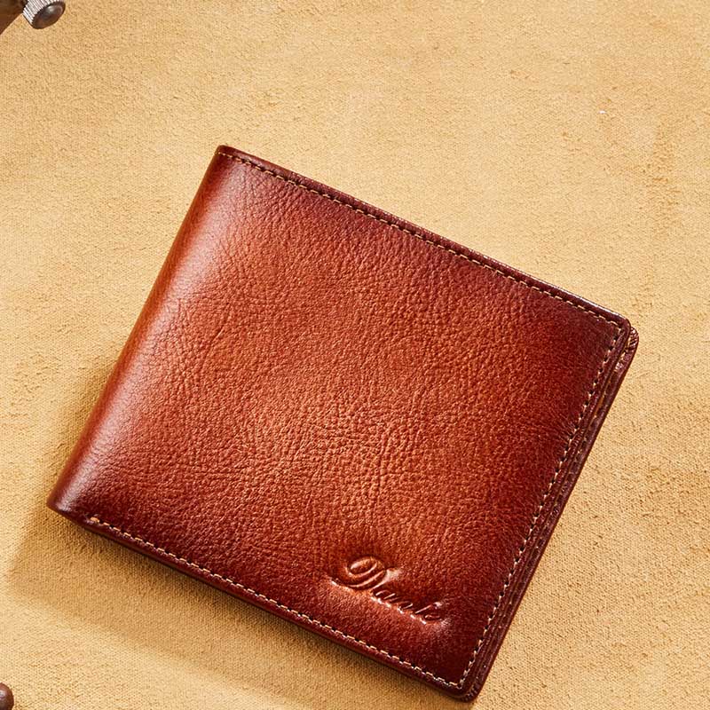 Retro Trifold Wallet For Men RFID Blocking Leather Purse