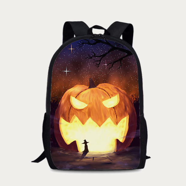 Backpack For Daily Halloween Theme Pumpkin Printing Lightweight Daypack