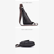 Vintage Leather Crossbody Sling Backpack Chest Bag Travel Hiking Daypack