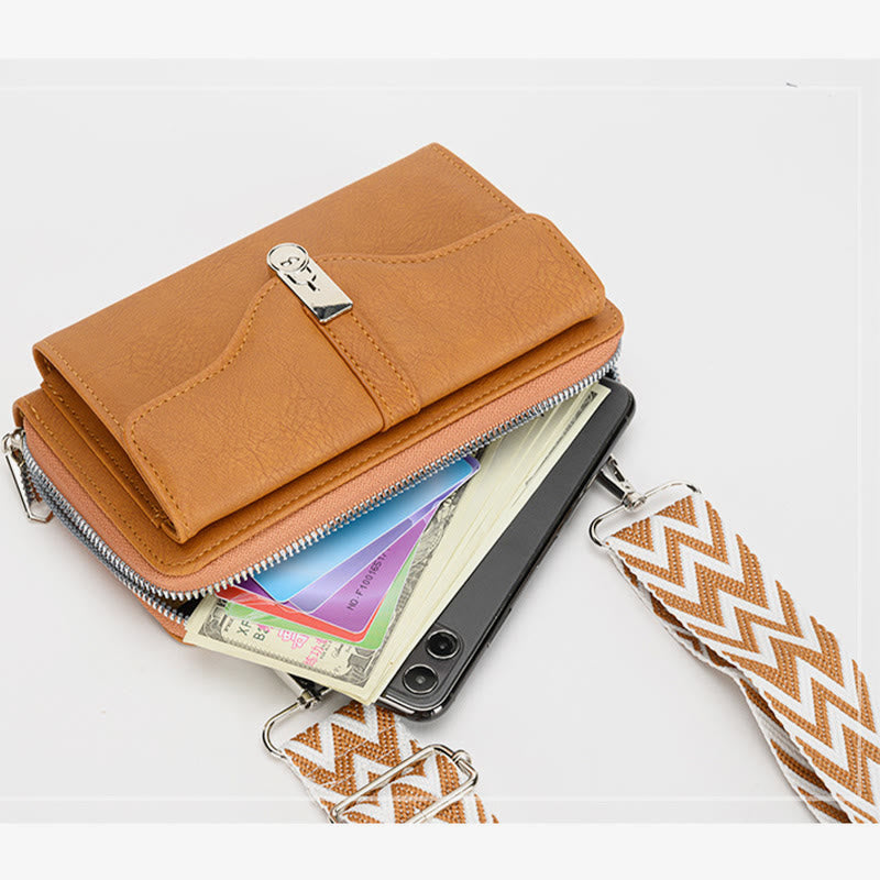 Crossbody Phone Bag Detachable Wide Strap Wallet For Women