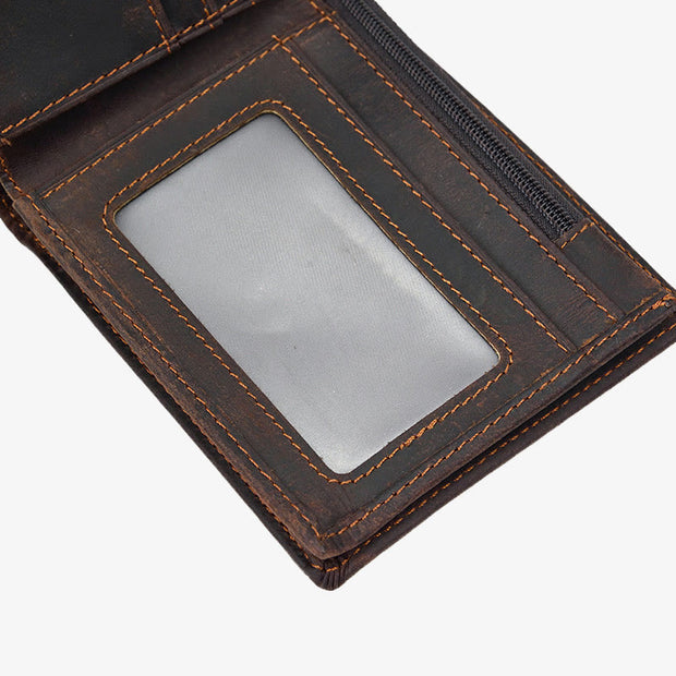 Custom Wallet Vintage Engrave Words Short Purse For Men