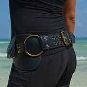 Medieval Unisex Boho Leather Utility Belt Bag Waist Bag Phone Pouch