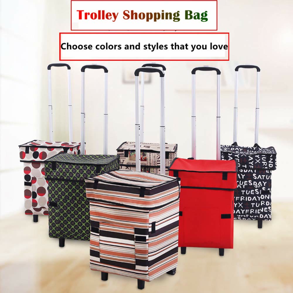 Foldable Shopping Cart For Short Travel Portable Pull Rod Bag