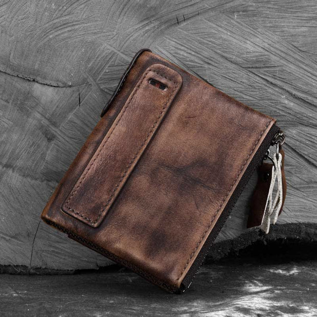 Bifold RFID Blocking Leather Wallet Short Front Pocket Wallet for Men