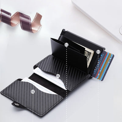 RFID Mini Slim Wallet With Metal Card Case