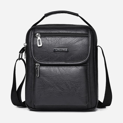 Portable Messenger Bag For Men Business Vegan Leather Shoulder Bag