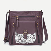 Retro Soft Washed Leather Multi Pocket Crossbody Bags for Women Lady