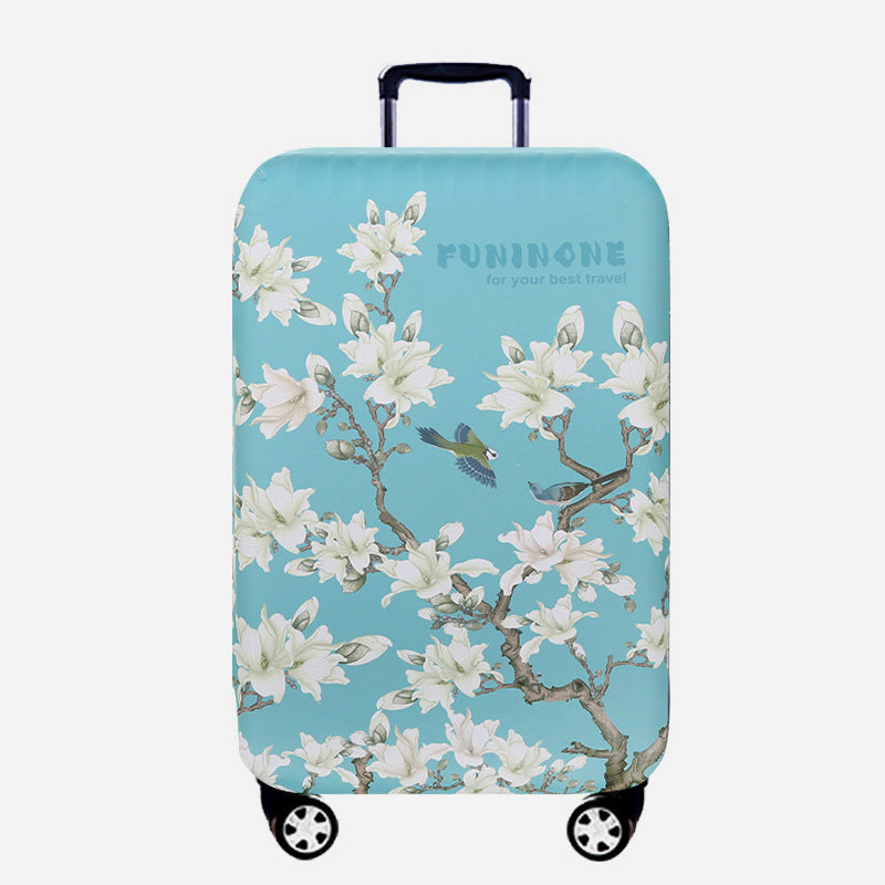 Elastic Polyester Luggage Cover Thicken Floral Protective Cover For Travel