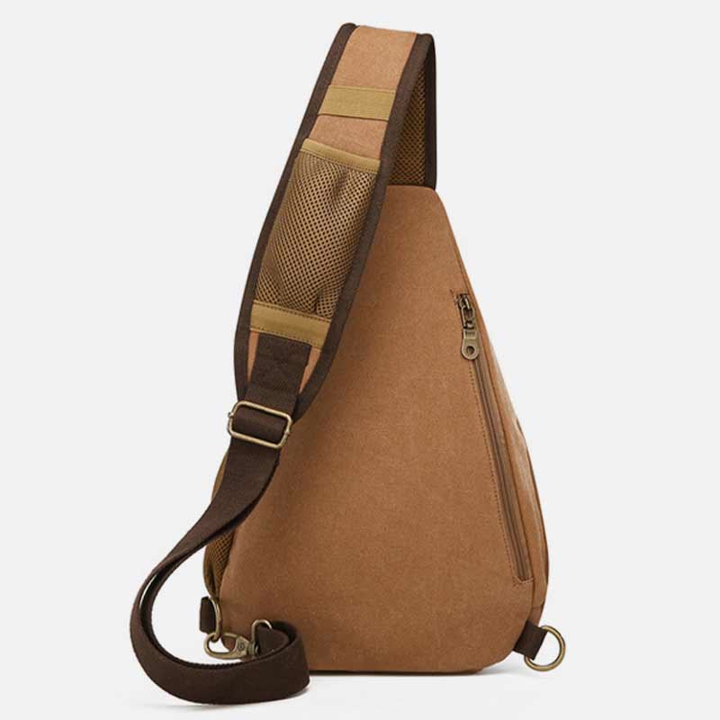 Canvas Chest Bag Men Minimalist Travel Large Sling Bag