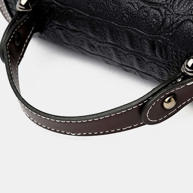 Crocodile Print Handbag For Women Roomy PU Leather Crossbody Bag