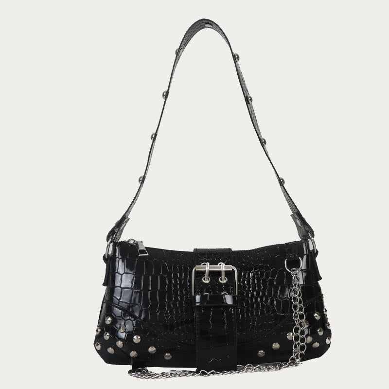 Crossbody Bag For Women Crocodile Pattern Retro Punk Party Bag