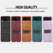 FREE TODAY: Samsung Z Flip 3 Folding Skin Cover Leather Phone Case PC Cover