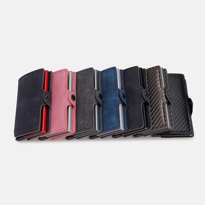 RFID Mini Slim Wallet With Metal Card Case