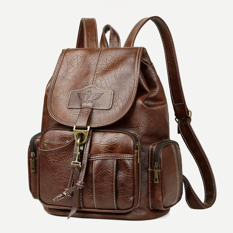 Vegan Leather Backpack for Women Vintage Ladies Girls Casual Daypack Purse