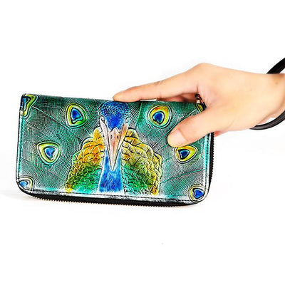 RFID Genuine Leather Large Capacity Printing Wallet