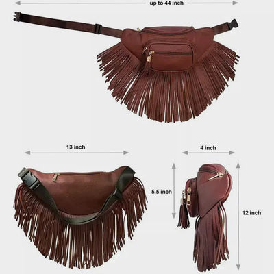 Waist Bag For Women Outdoor Multifunctional Tassel Crossbody Bag