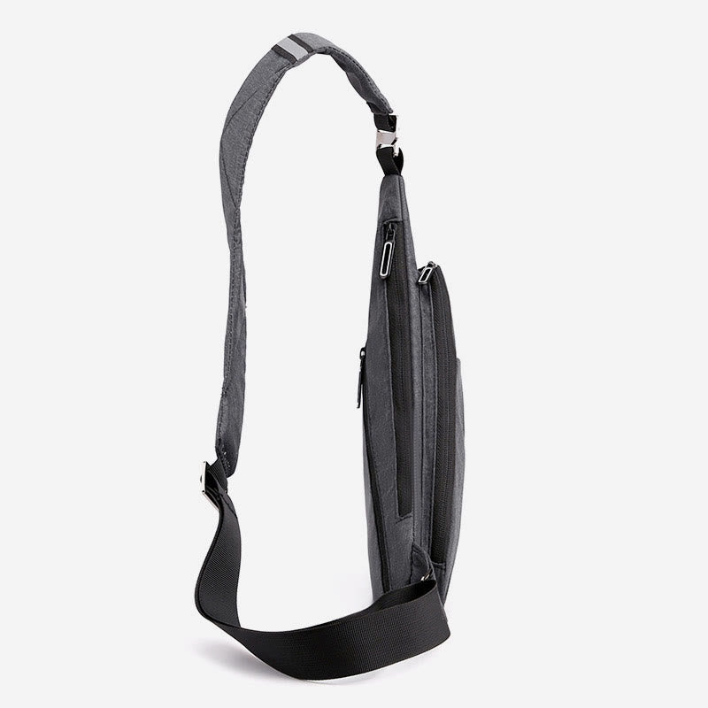 Sling Bag For Men Waterproof Nylon Travel Portable Crossbody Backpack