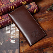 Bifold Long Wallet Multi-Slot Genuine Leather Slim Card Organizer Holder