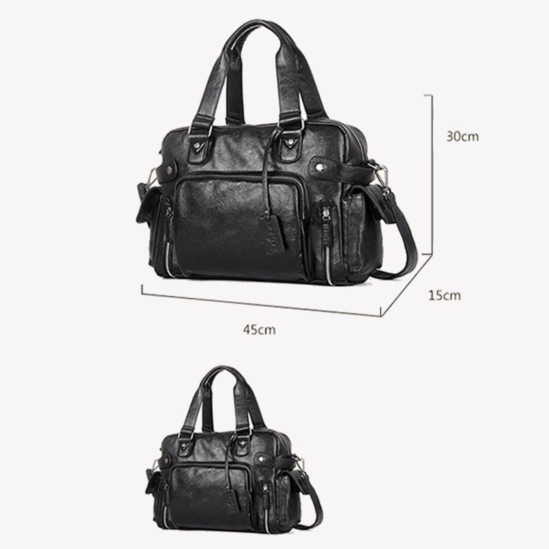 Handbag for Men Business Trip PU leather crossbody shoulder bag