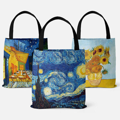 Handbag for Women Starry Sky Oil Painting canvas beach Shoulder bag