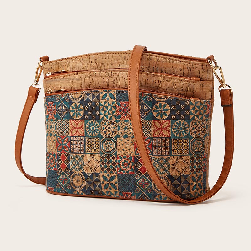 Ethnic Floral Crossbody Bag For Women Retro Shoulder Purse