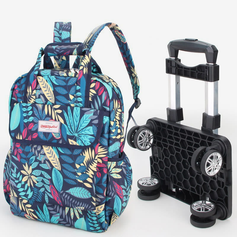 20inch Detachable Rolling Backpack Portable Travel Shopping Daypack