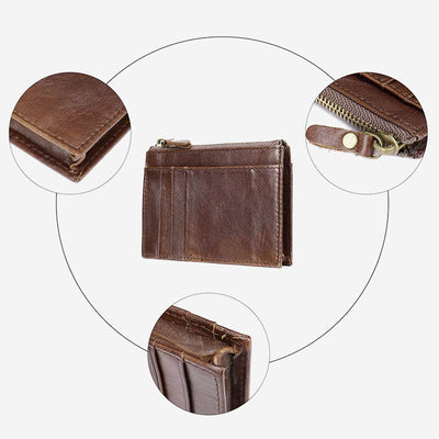 Retro Large Capacity Genuine Leather Business Card Holder