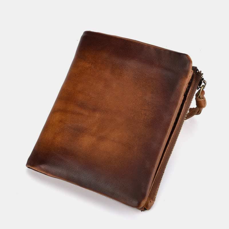 Retro Men's Brush Off Cowhide Leather Wallet Coin Purse Card Holder