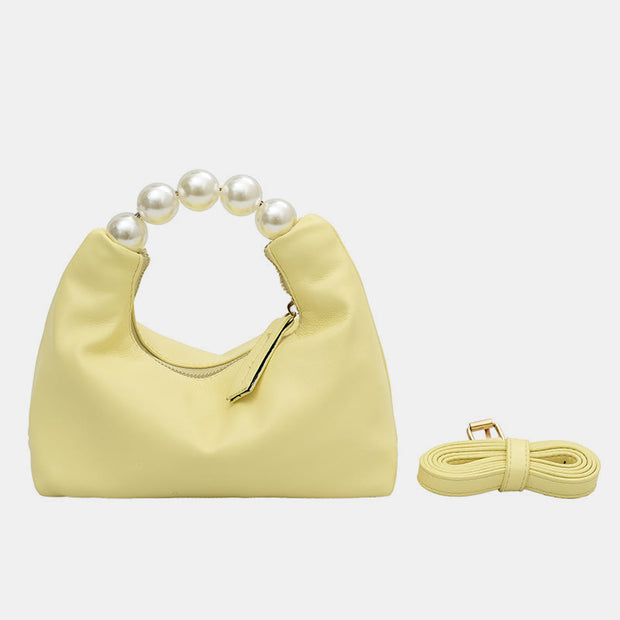 Pearl Handbag For Women Party Vegan Leather Crossbody Evening Bag