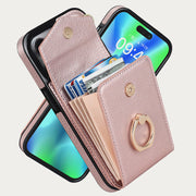Phone Case For Daily Ring Buckle Card Slot Leather Case