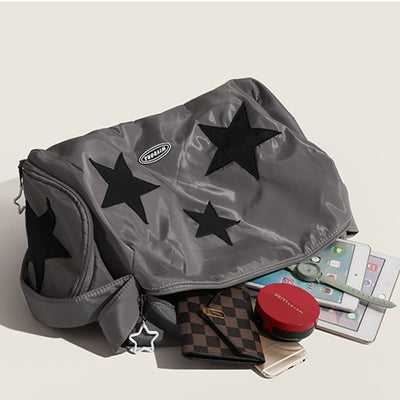 Portable Travel Bag Women Men Star Embroideried Fitness Bag