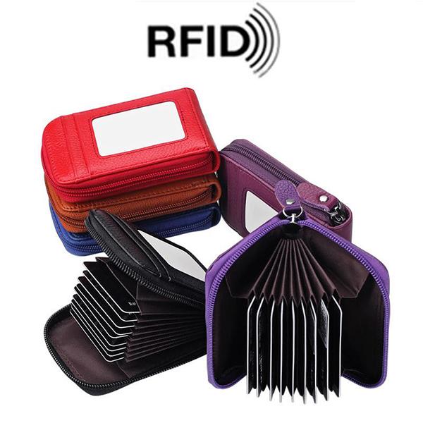 Large Capacity RFID Folding Wallet Card Holder